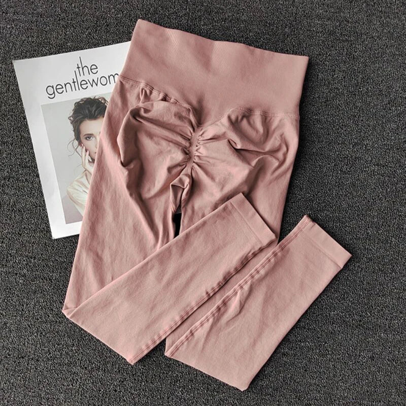 Pantalones de yoga deportivos sin costuras de cintura alta, leggings deportivos para levantar caderas, gimnasio, correr, de secado rápido, ajustados.