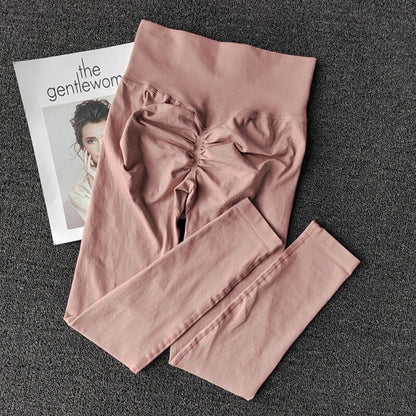 Pantalones de yoga deportivos sin costuras de cintura alta, leggings deportivos para levantar caderas, gimnasio, correr, de secado rápido, ajustados.