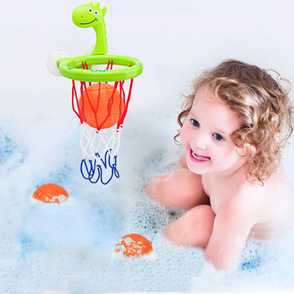 Juguete de baño para bebé, juego de agua para niños, bañera con ventosa, aro de baloncesto con 3 pelotas, juguetes de baño para niños.