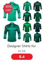 Camisas de seda de diseño para hombre en azul, dorado, verde, rojo, blanco y negro. Estampado cachemir bordado. Corte ajustado. Blusas casuales de manga larga.