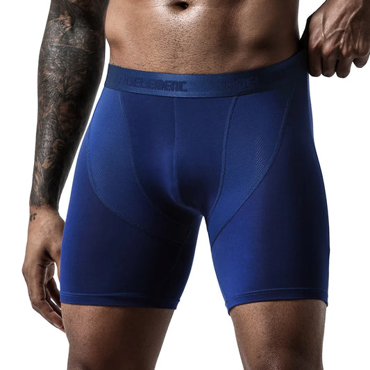 Calzoncillos bóxer deportivos para hombre, antidesgaste, de modal, profesionales, para correr, fitness, ajustados, de pierna larga y secado rápido.