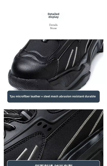 Safety Shoes Lightweight Breathable Steel Toe Anti Smash Puncture Proof Kevlar Soft Sole Insulated Work Sneakers for Men Women