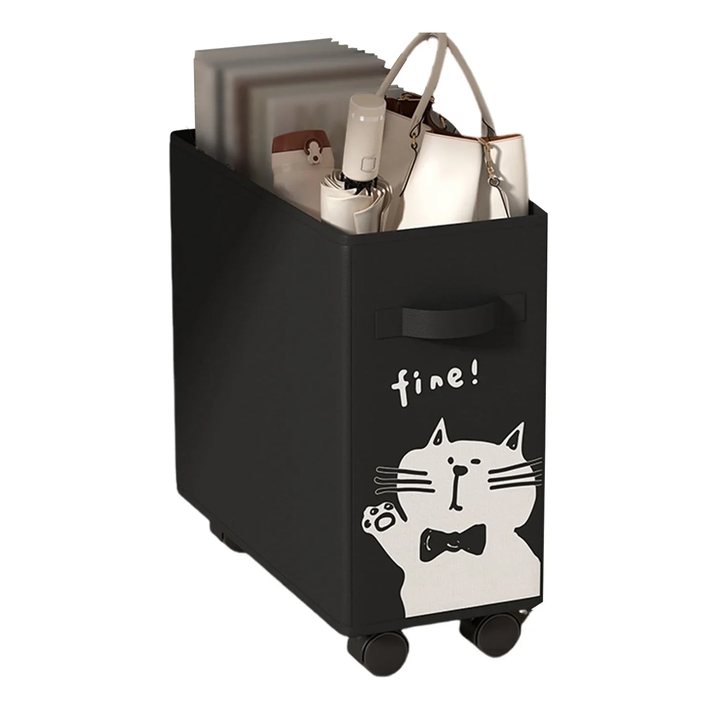 Carrito de oficina debajo del escritorio, cesta de almacenamiento que ahorra espacio y organización sin esfuerzo, adecuado para el hogar y la sala de estar.