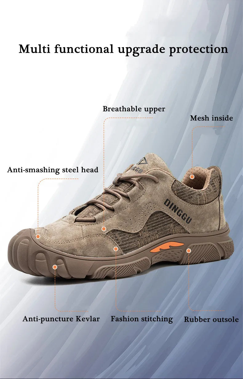 Calzado de seguridad de alta calidad para hombre, con puntera de acero, resistente a golpes y perforaciones. Botas de seguridad antipinchazos.