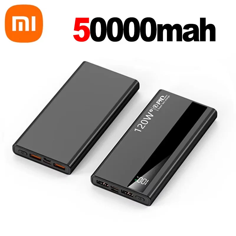 Banco de energía Xiaomi de 500000 mAh, gran capacidad, 120 W, carga rápida PD20W, apto para todos los teléfonos móviles, larga duración.