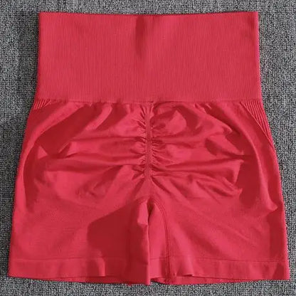 Conjuntos de dos piezas para mujer, pantalones cortos color melocotón, chándal femenino, conjunto de gimnasio, pantalones cortos de fitness con cuello halter, sujetador push up de verano
