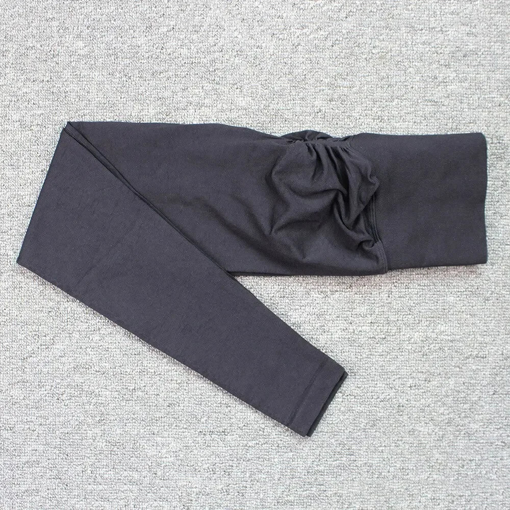 Pantalones deportivos de gimnasio sin costuras para mujer, tejidos de punto, cintura alta y ajustados a la cadera, con efecto push-up en los glúteos, color melocotón, para yoga, 2023.