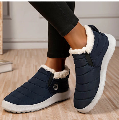 Botas de nieve cálidas para hombre, zapatillas de invierno de talla grande, zapatos de felpa para hombre, botines impermeables unisex, zapatos de trabajo para hombre, calzado