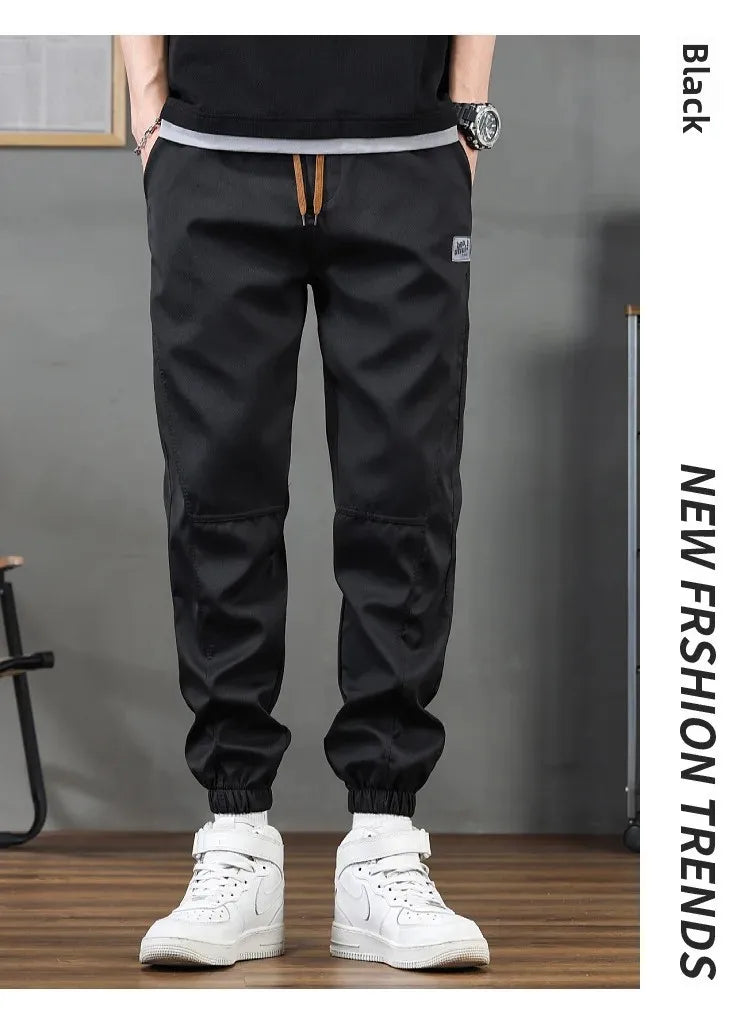 Pantalones casuales de hombre de corte holgado y a la moda, ideales para otoño e invierno. Estilo deportivo clásico y sencillo. Cómodos pantalones holgados para el trabajo.