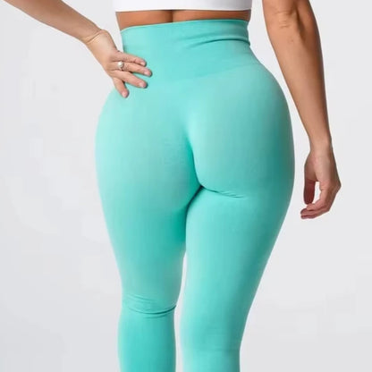 Nuevas mallas deportivas sin costuras con estampado moteado de contorno para mujer, suaves, para entrenamiento, fitness, yoga, cintura alta, ropa de gimnasio.