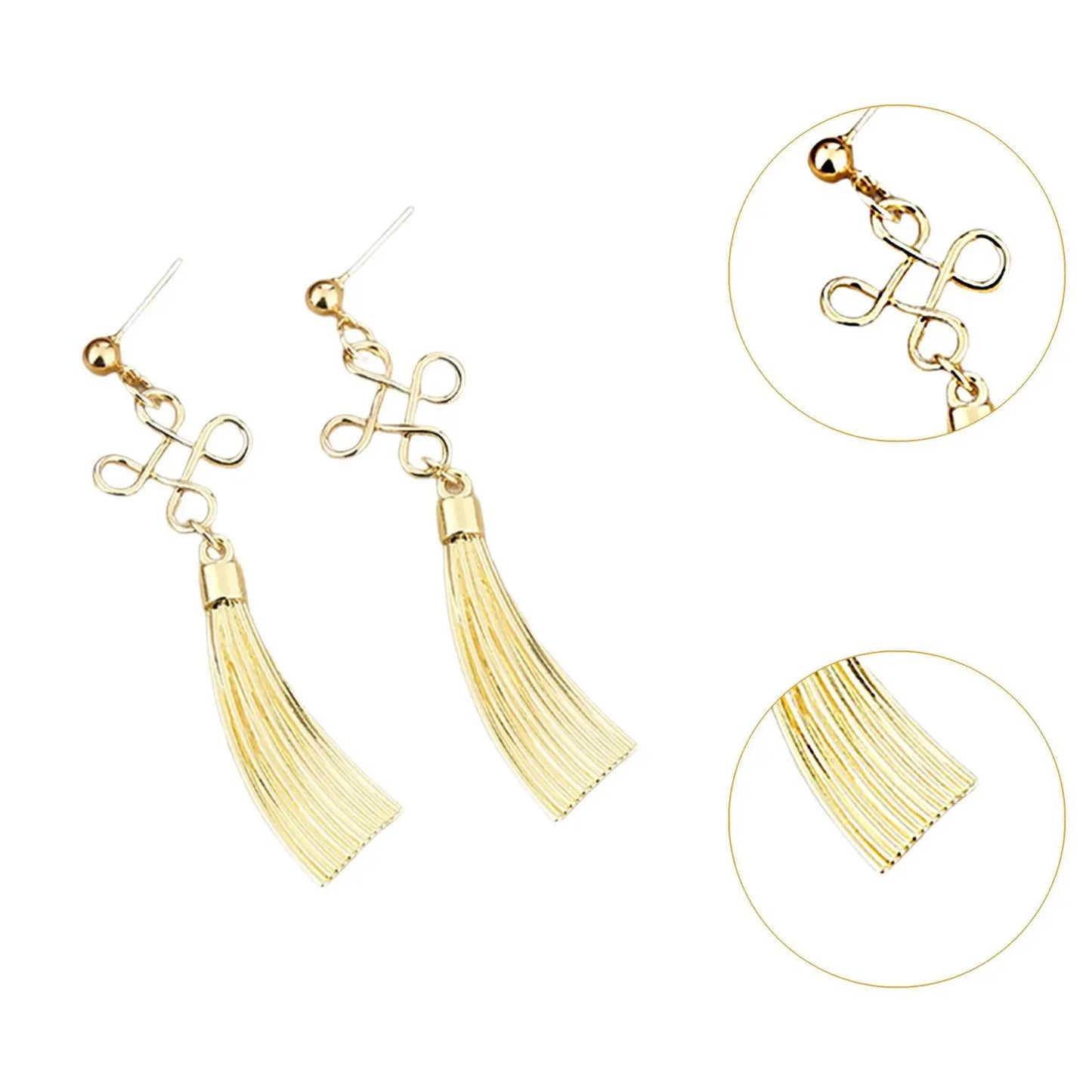 Pendientes con nudo chino, pendientes con dijes para celebraciones de aniversario y festividades.