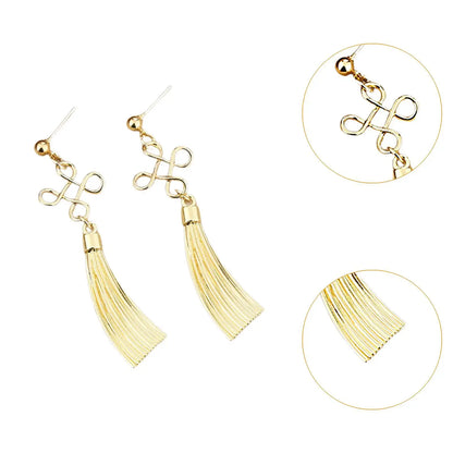 Pendientes con nudo chino, pendientes con dijes para celebraciones de aniversario y festividades.