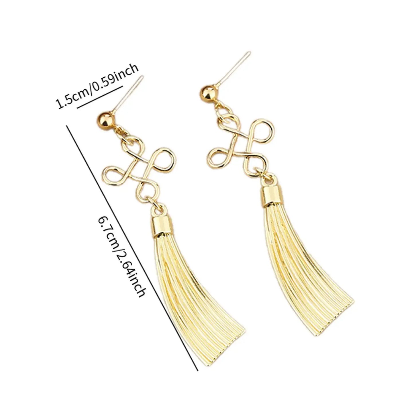Pendientes con nudo chino, pendientes con dijes para celebraciones de aniversario y festividades.