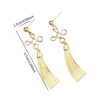 Pendientes con nudo chino, pendientes con dijes para celebraciones de aniversario y festividades.
