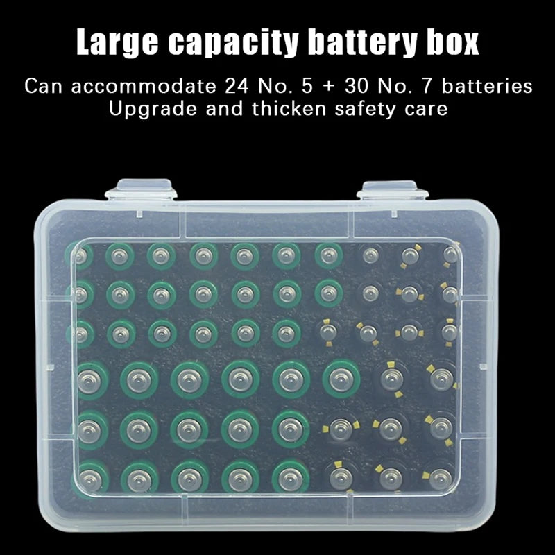 Organizador de pilas con capacidad para 54 pilas AA y AAA, caja para pilas, contenedor para garaje, dispensador organizador de cajones para el hogar.