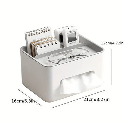 Caja de almacenamiento multifuncional para escritorio, caja de pañuelos, caja de cartón para cajones, estante para guardar artículos diversos con control remoto, organización de almacenamiento de escritorio