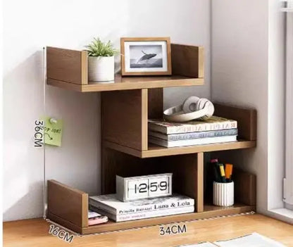 Estantería de escritorio para libros, estantería de almacenamiento y escritorio para el hogar, estantería pequeña para dormitorio, oficina, estante simple de varias capas
