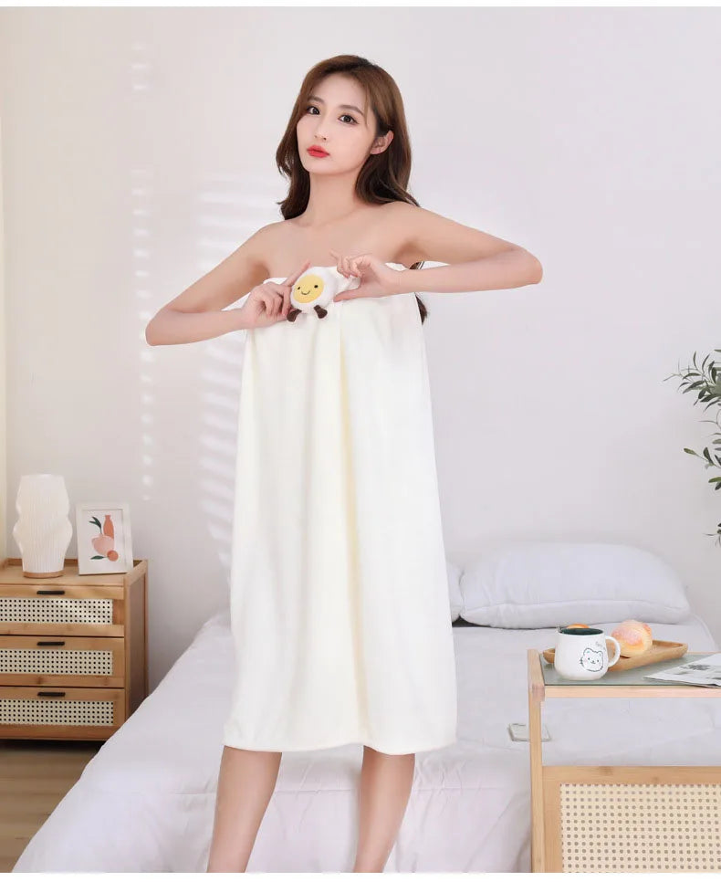 Toalla de baño para el hogar, para mujeres, usable, para adultos, absorbente de agua, de secado rápido, estilo largo, para baño, lavable, bata de baño, toallas sexys