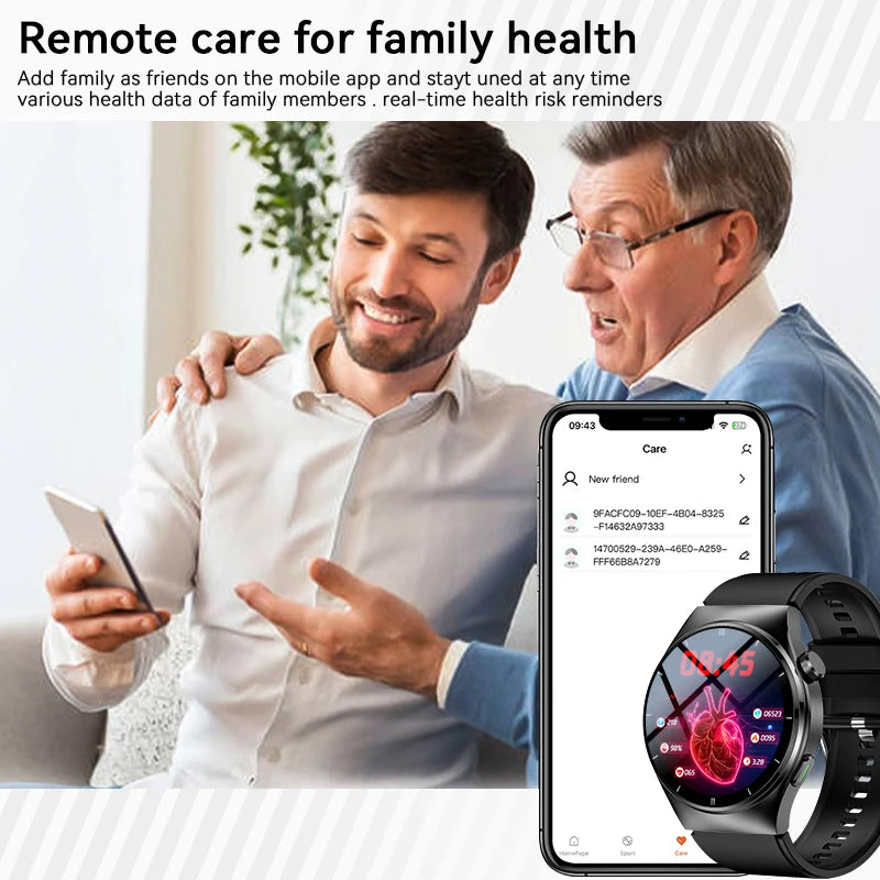 LIGE - Reloj inteligente para hombre de 1,46 pulgadas con terapia láser, control de lípidos, ácido úrico, VFC, llamadas, temperatura, deportivo y bienestar