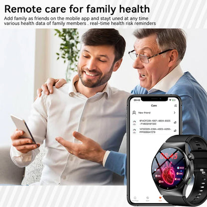 LIGE - Reloj inteligente para hombre de 1,46 pulgadas con terapia láser, control de lípidos, ácido úrico, VFC, llamadas, temperatura, deportivo y bienestar