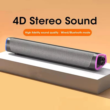 Altavoz Bluetooth inalámbrico, barra de sonido estéreo 4D, altavoces envolventes para el hogar, para portátil, proyector, reproductor de música de PC, entrada auxiliar de 3,5 mm, cable USB.