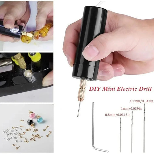 Mini taladro eléctrico de mano, bricolaje, USB, herramientas para resina epoxi, fabricación de joyas, artesanía en madera, grabado, pluma.
