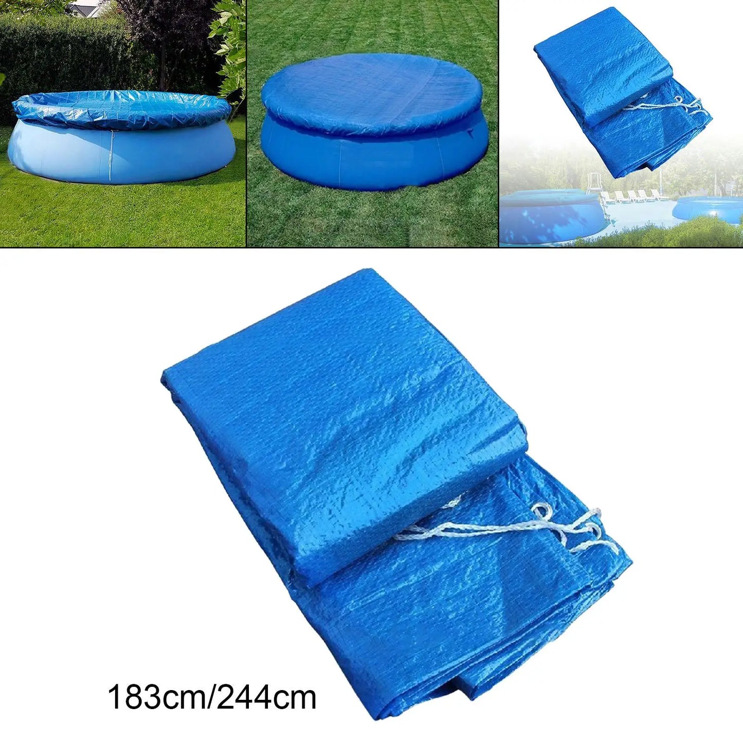 Alfombra de piscina redonda, impermeable, duradera, térmica, a prueba de polvo, de polietileno, para piscina inflable, jardín, gimnasio