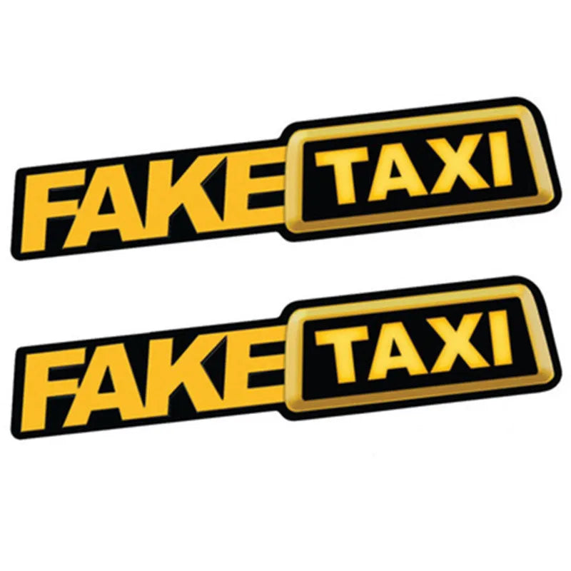 Pegatina divertida de taxi falso para coche, emblema de vinilo autoadhesivo universal para BMW, Ford, Toyota, VW, Honda, Kia, Opel y Kia.