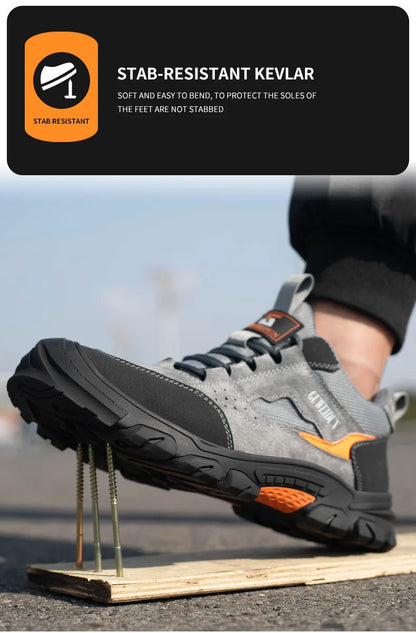 Zapatos de seguridad para hombre con puntera de plástico, ligeros, cómodos y resistentes a pinchazos. Botas de trabajo modernas e indestructibles.