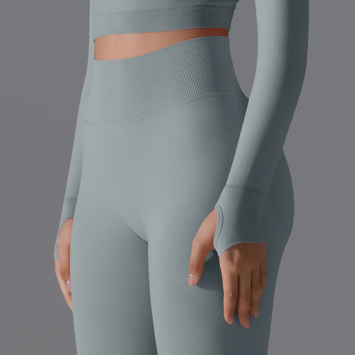 Leggings deportivos de yoga para mujer, sin costuras, cintura alta, elásticos, color sólido, para gimnasio, correr, secado rápido, realce y efecto moldeador.