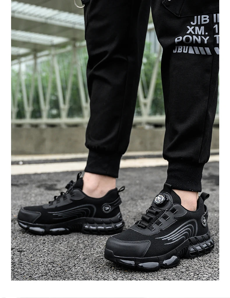 Small Size Rotary Buckle Work Safety Shoes For Men Air Soft Sole Lightweight Protective Work Sneakers Men and Women Shoes