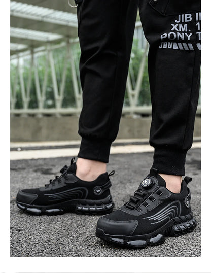 Small Size Rotary Buckle Work Safety Shoes For Men Air Soft Sole Lightweight Protective Work Sneakers Men and Women Shoes