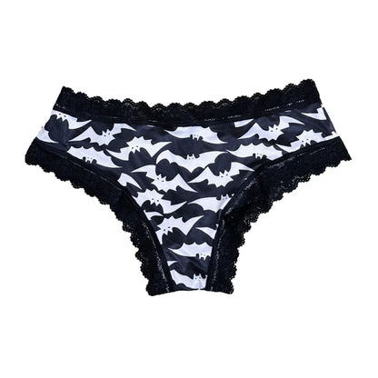 Ropa interior para mujer, bragas sexys con borde de encaje, estilo gótico, lencería con calavera rosa, pantalones triangulares cómodos y transpirables personalizados