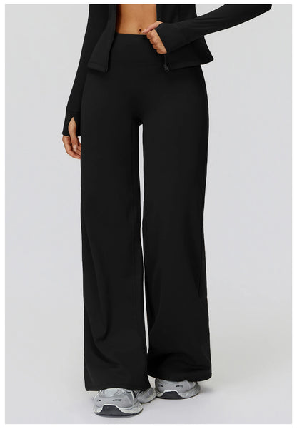 Women High Waist Wide Leg Pants Leggings Fitness Bell-bottoms Yoga Flared Leggings Push Up Gym Workout Flared Pants Sportswear