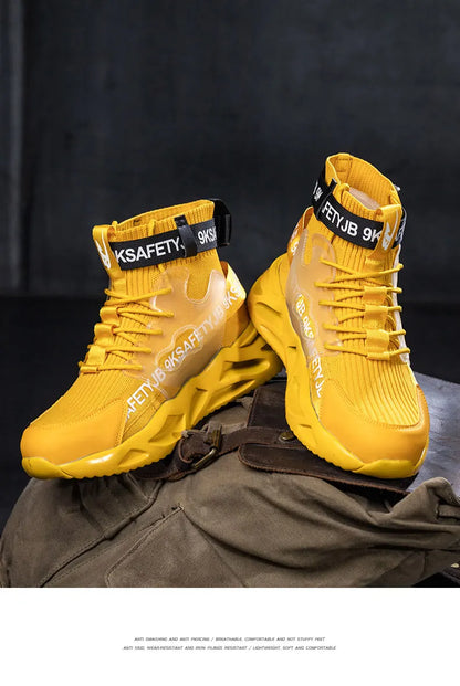 Zapatos de seguridad con puntera de acero para hombre y mujer, botas de trabajo ligeras, transpirables y cómodas, zapatillas de seguridad para la construcción industrial, botas para hombre.