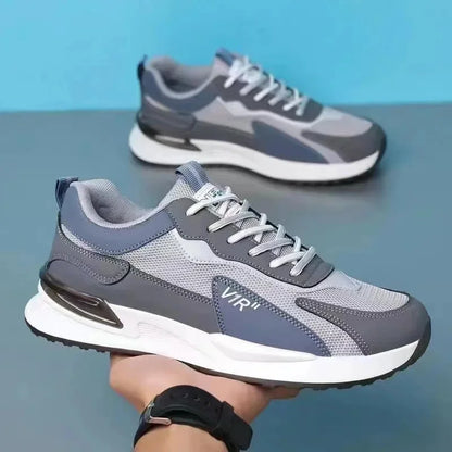 Zapatillas de running de caña baja para hombre 2025, nuevo estilo coreano, suela suave, con cordones, deportivas de moda, transpirables, cómodas y casuales