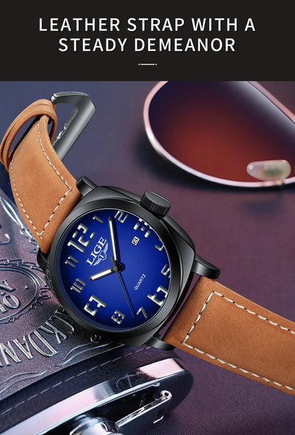 Reloj de hombre LIGE 2025, moda, negocios, casual, cuarzo, resistente al agua 30M, luminoso, fecha, lujo, relojes de pulsera, Reloj Hombre.