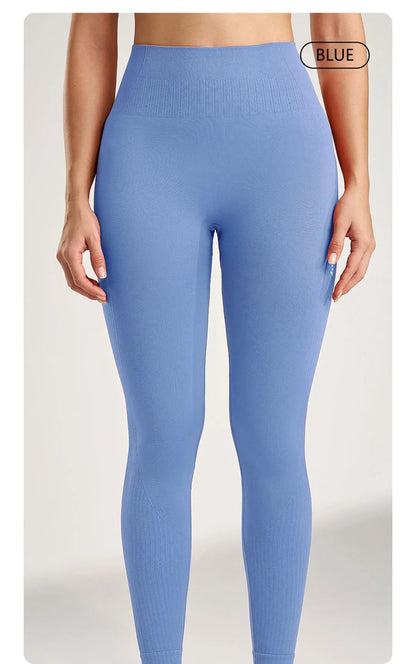 Leggings deportivas para mujer, color sólido, para gimnasio, correr, yoga, pantalones largos, cintura alta, efecto vientre plano, elásticas, pantalones de chándal, siete colores.