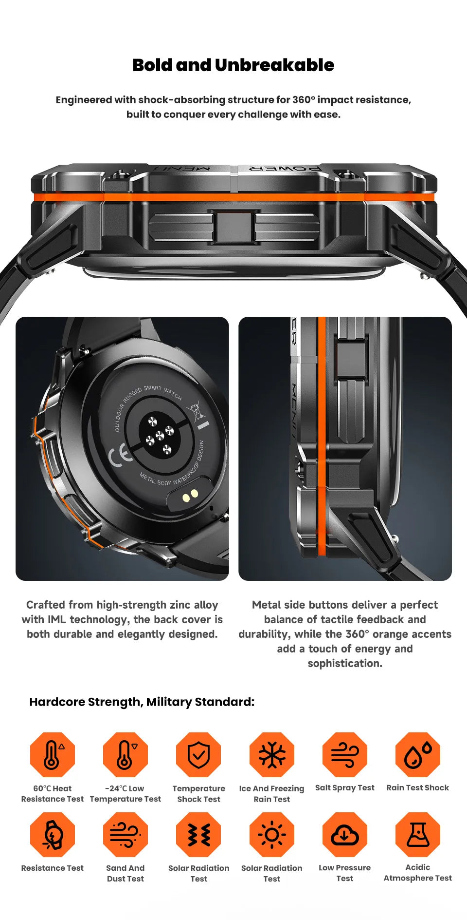 Reloj inteligente LIGE para hombre, con batería de 900 mAh, Bluetooth, llamadas, frecuencia cardíaca, oxígeno en sangre, brújula, monitor de salud, resistente al agua