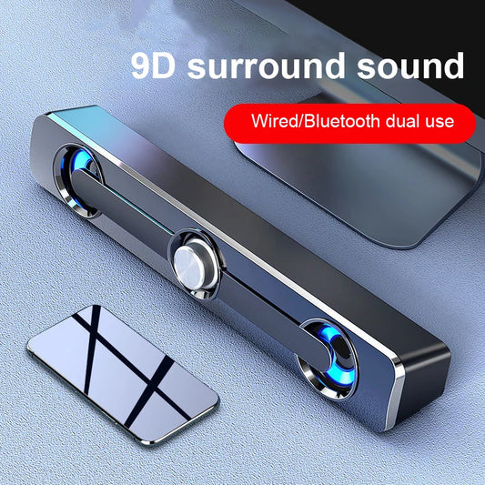 Barra de sonido Salange con Bluetooth y cable USB, altavoces estéreo para proyector, PC, portátil, teléfono, ordenador, altavoz auxiliar de 3,5 mm.