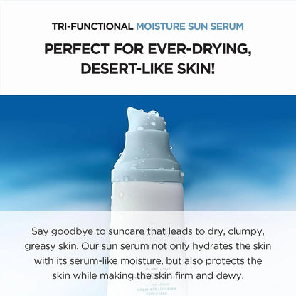 SKIN1004 Centella Sun Serum SPF50+ PA++++, Ácido Hialurónico, Protección UV Hidratante para Piel Sensible, Seguro para Después de Procedimientos