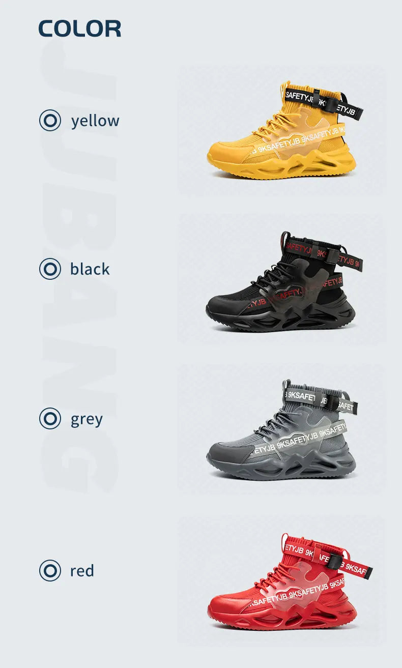 Zapatos de seguridad con puntera de acero para hombre y mujer, botas de trabajo ligeras, transpirables y cómodas, zapatillas de seguridad para la construcción industrial, botas para hombre.