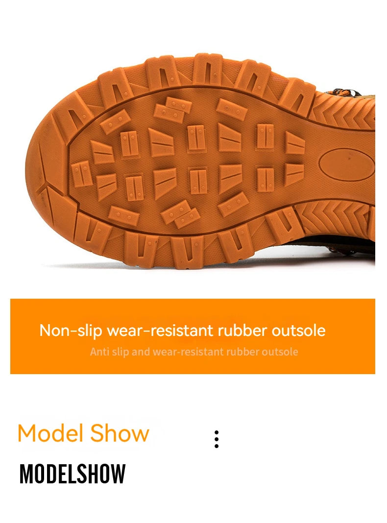 Botas de seguridad para hombre con puntera de acero, antigolpes y resistentes a perforaciones, de calidad europea.