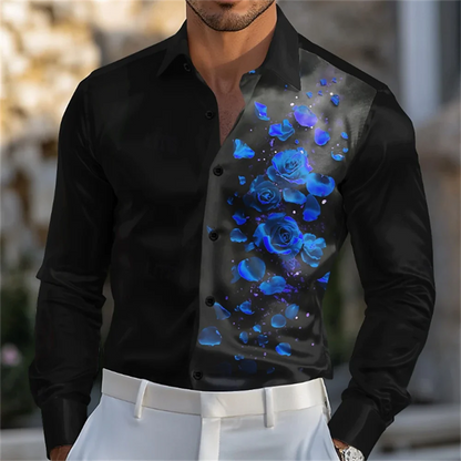 2025 Men's Printed Casual Comfortable Button Long Sleeve Shirt Party Gift Four Seasons Collar High Quality Shirt