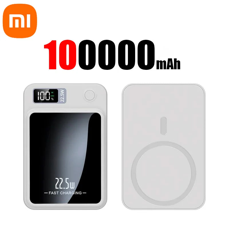 Banco de energía magnético inalámbrico Xiaomi de 500.000 mAh y 22,5 W, carga ultrarrápida, batería externa portátil para iPhone y Samsung.