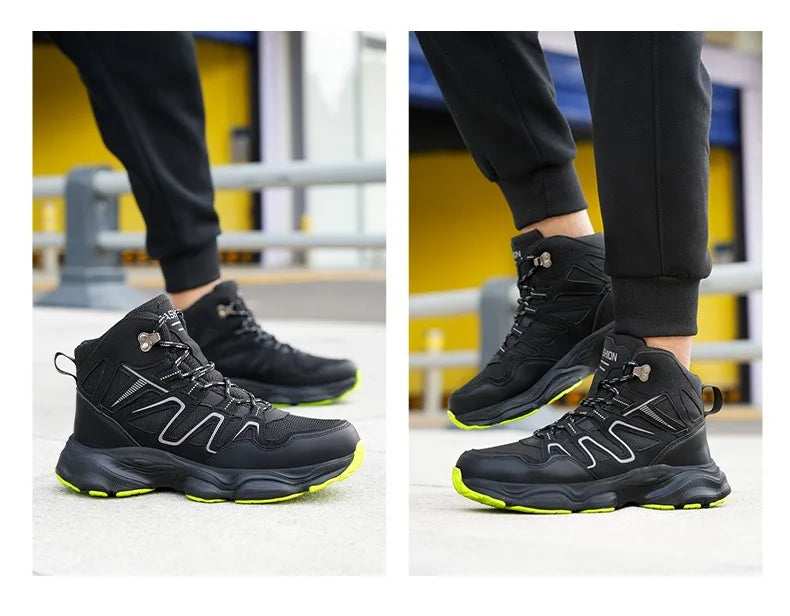 Botas de seguridad indestructibles para hombre, anti-aplastamiento, anti-perforación, para trabajos de construcción, con puntera de acero, botas de trabajo para hombre, calzado de seguridad laboral.