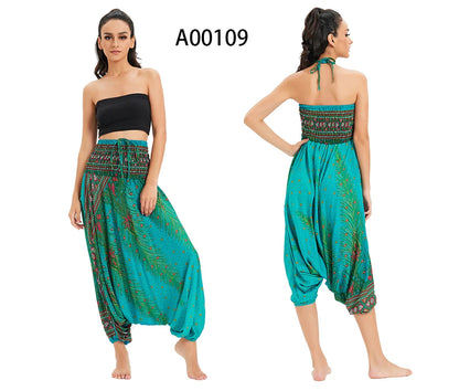 Bohemian Pants Women Pantalones Mujer Hippie High Waist Rayon Harem Baggy Boho Yoga Beach Wear Pour Femme Calca Feminina Printed