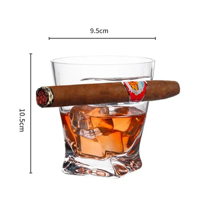 1 vaso de whisky de lujo creativo para el hogar - Vaso de whisky antiguo con reposapuros dentado de 12,85 oz