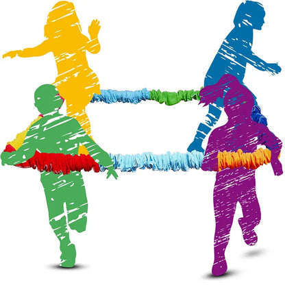 Juegos al aire libre, formación de equipos, desarrollo deportivo, entretenimiento, juguetes para niños, cuerda elástica, círculo, correr, empujar, cuerda sensorial para niños