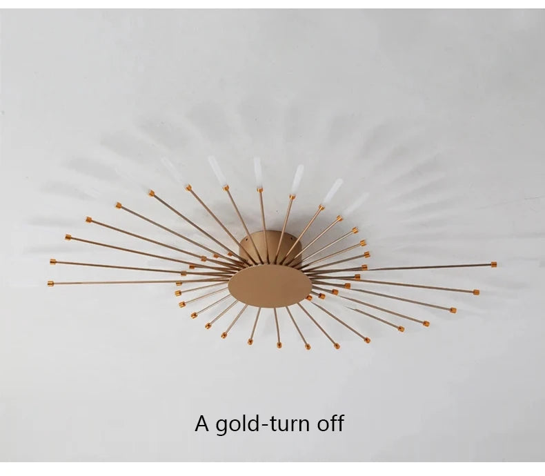 Lámparas de techo LED modernas con diseño de fuegos artificiales para sala de estar, comedor y dormitorio. Lámparas de techo brillantes.